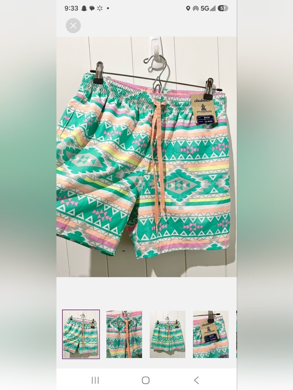 Chubbies NWT Shorts Swim Trunks Aztez Print Mens Size M  multicolored